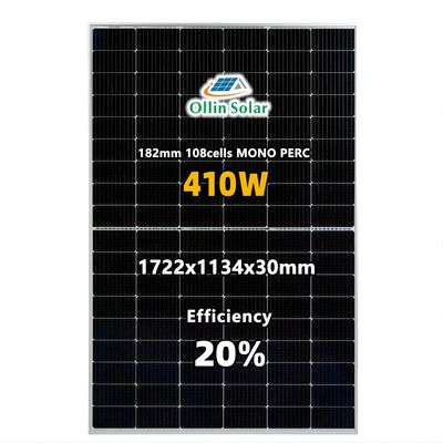 แผงโซลาร์เซลล์แสงอาทิตย์แบบโมโน Perc 9bb สีดำเต็มรูปแบบสำหรับระบบสุริยะในบ้าน