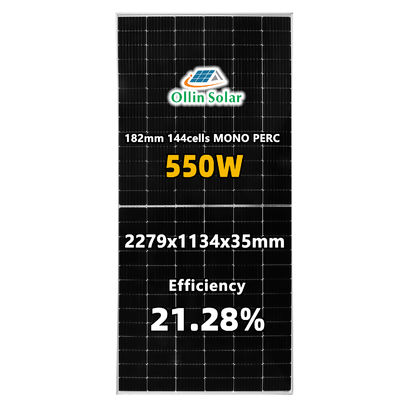 36V แผงพลังงานแสงอาทิตย์ Monocrystalline กันน้ำ 540W 545W 550W