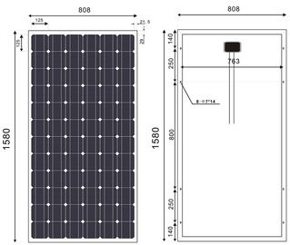 โมดูลพลังงานแสงอาทิตย์แบบ Monocrystalline ขนาด 190 วัตต์สำหรับระบบผลิตไฟฟ้าที่เชื่อมต่อด้วยกริด